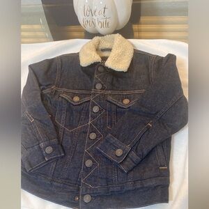 KIDS***GAP***Denim Dark Wash Blue Sherpa Lined Winter Jacket/Coat, SizeXS (4-5)